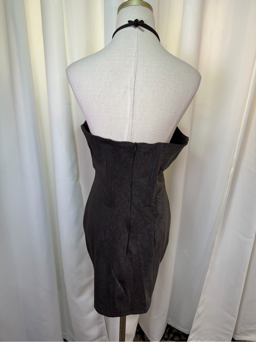 Meji Meji ‘Arewa’ Sculpted Halter Dress in “Coco Crush Brown” Size 8 - Picture 13 of 16